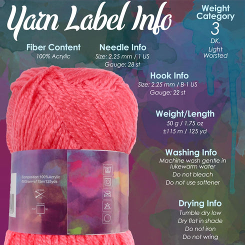 JubileeYarn Amigurumi Select Yarn - Baby Acrylic - Shades of Green - 4 Skeins...