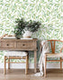 HAOKHOME 93199-2 Boho Peel and Stick Wallpaper Green Branches Leaves Removable Vinyl Self Adhesive Contact Paper 17.7in x 9.8ft...