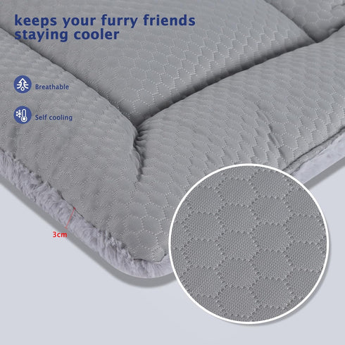 Dog Bed Mat, Dog Crate Pad Reversible,Soft Kennel Pad, Washable Dog Crate Mat (Cool and Warm),Pet Sleeping Mattress for Small Medium Dogs XB009 (1...