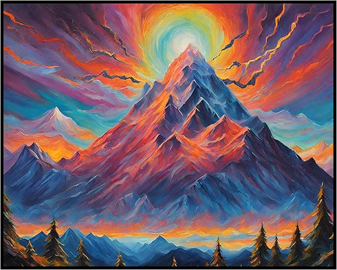 Posterizer 1 pcs- mountains, trees, night sky landscape nature 13-Landscape & Nature Art-Floral Botanical Art- Decor for Home & Office- unframed w...