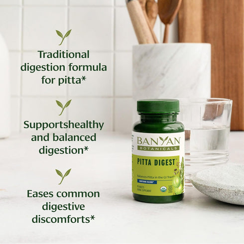 Banyan Botanicals Pitta Digest – Organic Digestive Supplement – Soothing & Calming Digestion Aid to Support a Comfortable Post-Meal Experience* – ...
