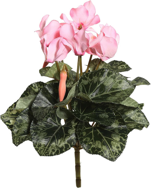 Vickerman Everyday Artificial Light Pink Cyclamen Bush 11" Long - Premium Faux Floral Decor for Wedding or Everyday Arrangements - Maintenance Fre...