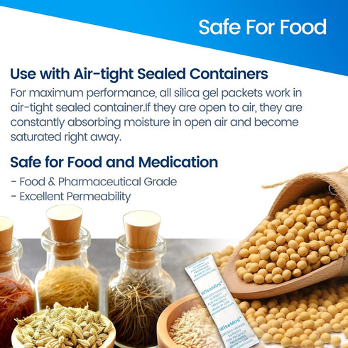 20pcs 5 Gram Food Safe Desiccant Packs, Premium Silica Gel Packets, Desiccant Moisture Absorbers for Storage...