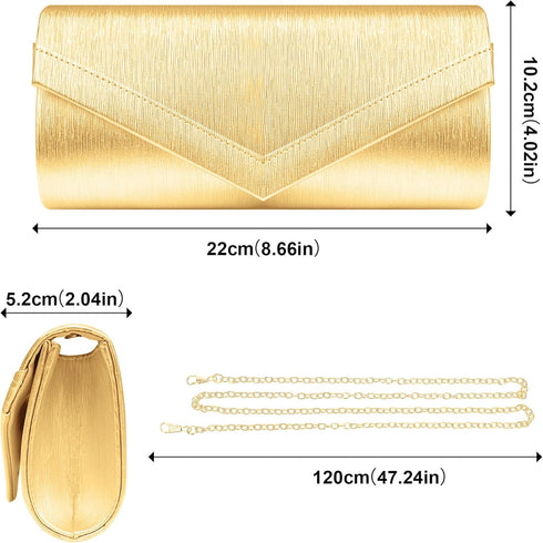 Larcenciel Women's Evening Handbags, Fashion PU Leather Envelope Clutch Purse w/Chain for Date Night Wedding Cocktail Party...