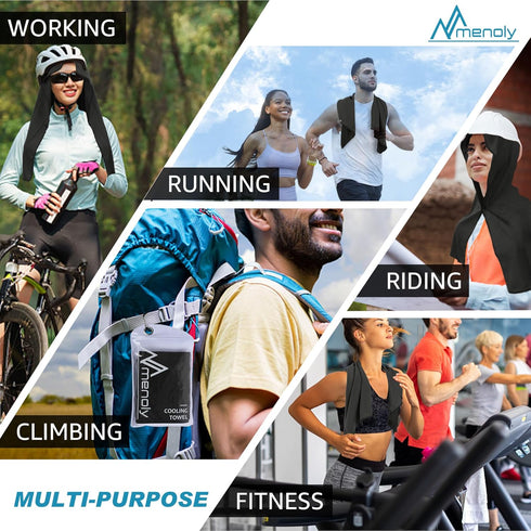 MENOLY Cooling Hoodie Towels, Instant Cooling Towels for Neck and Face, UPF 50 Sun Protection Cooling Neck Wraps, Soft Breathable Cold Towel for H...