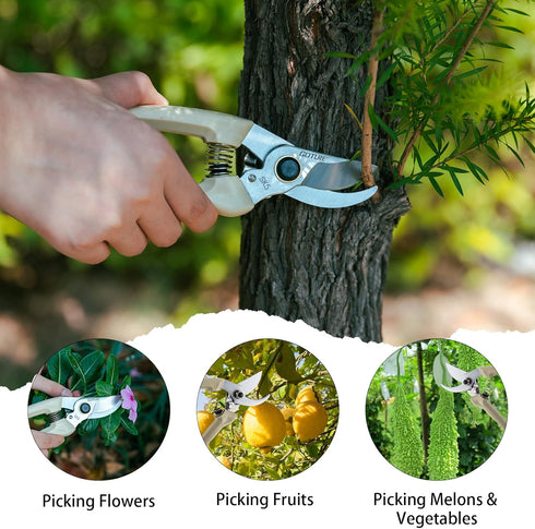 Goture Garden Shears 1Pc, Pruning Shears for Gardening, SK5 Garden Shears Pruning, Beige Garden Scissors Tools...