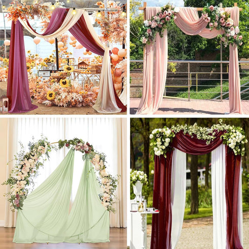 Lavender Wedding Arch Draping Fabric 29" X 20FT Chiffon Fabric Sheer Drapes for Wedding Ceremony Arbor Party Handrail Stairs Swag Fabric Decoratio...
