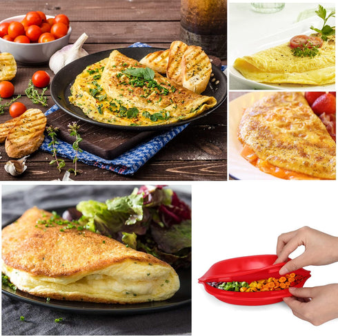 Silicone Omelette Maker,Microwavable Omelet Maker,Nonstick Egg Roll Baking Pan,Quick& Easy Breakfast/Lunch/Dinner Baking Tool,Dishwash Safe...