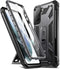 Poetic Spartan Samsung Galaxy S21+ Plus 5G 6.7" Case, Fingerprint ID Compatible, Shockproof Protective Cover, Kickstand, Metallic Gun Metal...