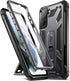 Poetic Spartan Samsung Galaxy S21+ Plus 5G 6.7" Case, Fingerprint ID Compatible, Shockproof Protective Cover, Kickstand, Metallic Gun Metal...