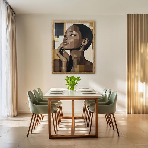 Posterizer 1 pcs-minimalist mosaic style art-African woman-Afro-American Art Collection-Abstract & Modern Art-Chic Home Decor- unframed wall art...