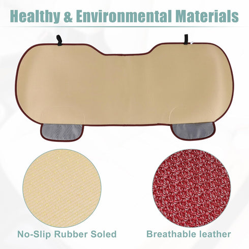 X AUTOHAUX Car Back Seat Cushion Wine Red Breathable PU Leather Universal Car Interior Seat Protector Mat Pad Fit Most Car Truck SUV & Van...