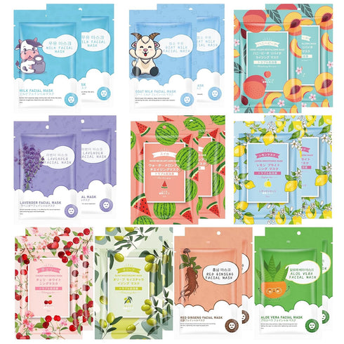 Facial Mask 20 Sheet Face Mask Collagen Face Mask Facial Masks for Women Skin Care Hydrating Collagen Essence Face Mask...