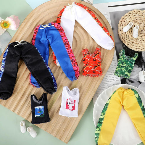 Bencailor 12 Pcs Doll Clothes and Accessories for 11.8 Inch Doll Outfits Include 4 Sets Casual Wear Clothes with 4 Pair White Shoes for Boys Girls...