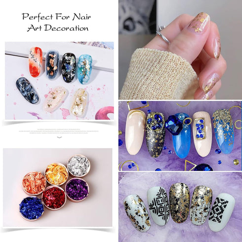 Gold Foil Flakes for Resin, Yibeishu10 Colors Metallic Foil Flakes,Gilding Flakes for Nails, Crafts (Gold, Silver, Copper, Black, Green, Blue, Blu...