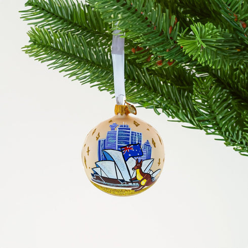 Sydney Opera House, Australia Glass Christmas Ornament 3.25 Inches...