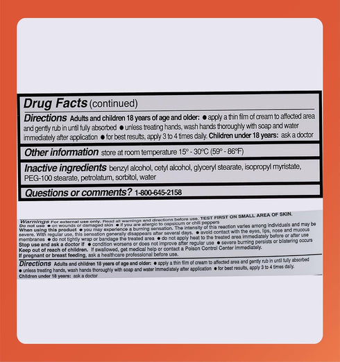 Rugby High Potency Capsaicin 0.075% Cream - Pain Relief Cream for Arthritis - 2 Oz (57g)...