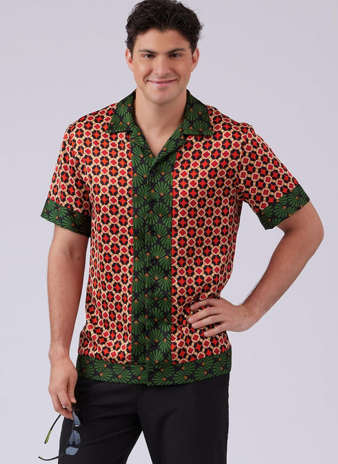 McCall's Men's Fitted Bowling Shirt Sewing Pattern Packet, Design Code M8459, Sizes 34-36-38-40-42, Multicolor...