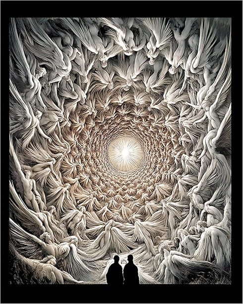 Posterizer 1 pcs-celestial scene of angels in a tunnel of light poster 1-Fantasy & Fiction Art-Religious Posters- Gift for Men Women Entrepreneur ...