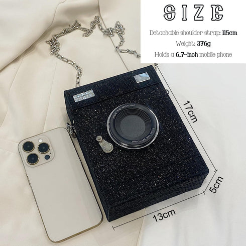 KUANG! Camera Shaped Shoulder Bag PU Leather Crossbody Bag Vintage Novelty Handbag Purse...