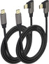 90 Degree Type C 3.1 Extension Cable 4K@60Hz Right&Left Angle Type C 3.1 USB Male to Male Connector Cable Supports Charging,Data,Audio,Video Cable...