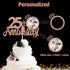 Sumerk 25th Anniversary Cake Topper,13PCS Rose Gold Glitter Cake Toppers Cake Decorations Set for 25th Wedding Anniversary Celebration Party...