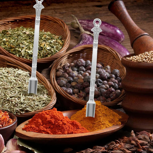4Pcs Mini Spoon Mini Shovel Mini Dry Herbs Powder Scoop Metal Medicine Spoon Shovel Small Spoons for Spice Jars Small Salt Spoon Pendant Necklace ...
