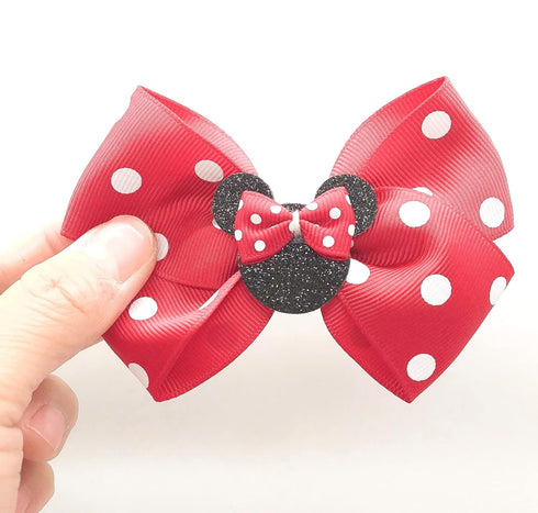 Baby Girl Mouse Ears Hair Bows Clips Baby Hair Accessory Birthday Mouse Ear Hair Clip for Baby Kids Girls Women, Mice Hair Accessories for Glitter...