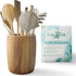 Bamboo Kitchen Counter Utensil Crock Holder Caddy 6" x 4 1/2" (Oval Acacia)...