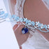 Boho Lace Choker Necklace Short Sapphire Heart Pendant Necklace Blue Heart Crystal Necklace Vintage Lace Flower Necklace Jewelry for Women...