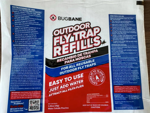 2 Reusable Fly Traps Outdoor Fly Traps with 4 Natural Fly Magnet Bait Refill. Flies Trap Outdoor Reusable Fly Trap Jar Fly Trap Fly Catchers Outdo...