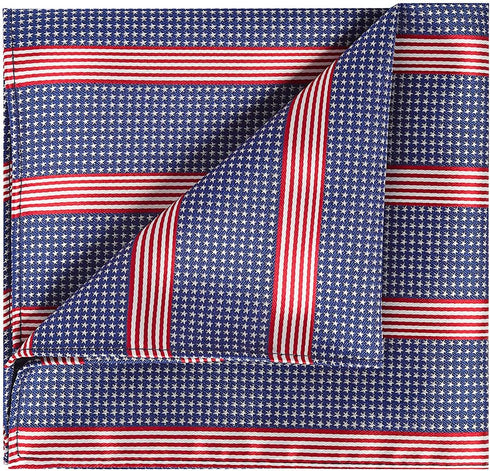 KissTies Mens Pocket Square Silk Hanky The USA Patriotic Handkerchief...