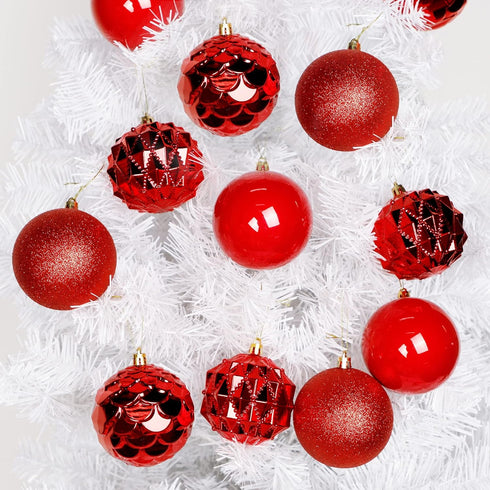 Lulu Home Christmas Ball Ornaments, 20 Ct 3.15" Pre-Strung Hanging Ornament Decorations, Xmas Shatterproof Plastic Balls for Holiday Party Wreath ...