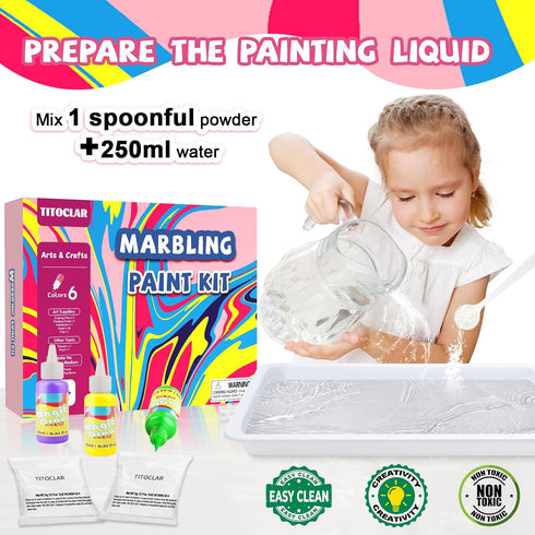 Titoclar Art Supplies for Kids Girls,Water Marbling Paint Kit,Arts & Crafts for Kids Ages 8-12 6-8 3-5, Birthday Gifts Toys for Girls 3+ Years Old...