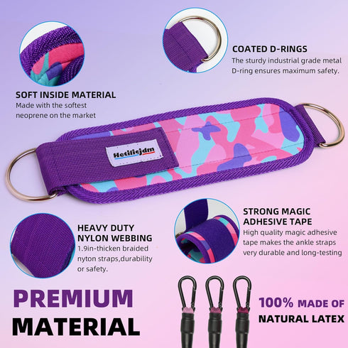 Ankle Resistance Bands with Cuffs, Ankle Bands for Working Out?Resistance Bands for Leg Butt Training Workout Equipment for Kickbacks Hip Gluteus ...