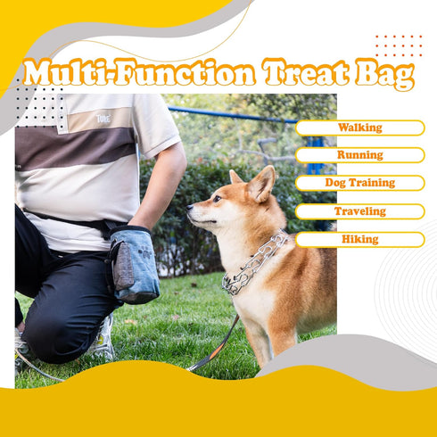 PetnBeyond Dog Treat Pouch Lightweight and Portable Pet Safe Treat Bag, Training Hands-Free Snack Bag with Built-in Poop Bag Dispenser, Capacity f...