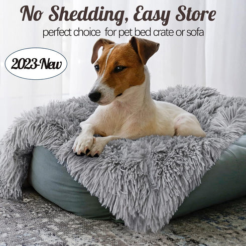 BENRON Small Dog Blanket for Couch Bed Crate, Cozy Reversible Fleece Dog Blanket, Washable Fluffy Throw Blankets 20x30 Inches Grey...