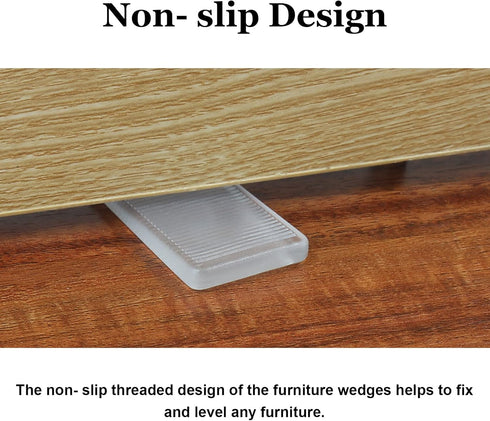 8 Pcs Clear Furniture Leveling Shims, Clear Table Shims,Square Plastic Shims, Toilet Shims for Home Improvement (Transparent-Thin)...