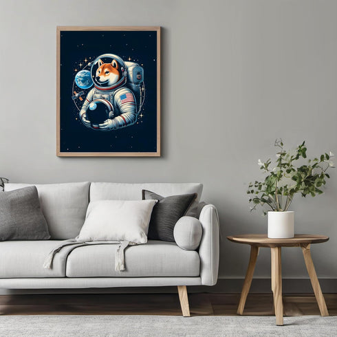 Posterizer 1 pcs-meme space dog sci-fi home decor-Abstract & Modern Art-Fantasy & Fiction Art-Gift for movie lovers-Decor for Home & Office- UNFRA...