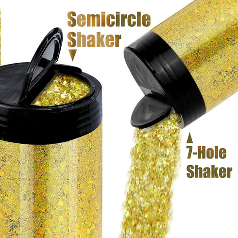 Holographic Chunky Glitter, 5.64oz/160g Craft Glitter Powder Mixed Chunky Flakes, Iridescent Sequins for Nail Art, Hair, Body, Epoxy Resin, Tumble...