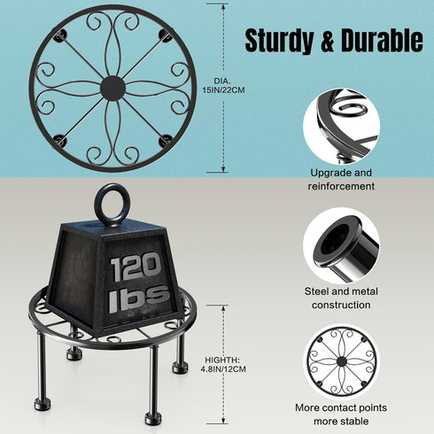 Metal Black Plant Stands?Anti-Rust Iron Plant Pot Shelf?Heavy Duty Round Supports Display Rack?Rustproof Potted Plant Holder?Corner Gardening Pump...