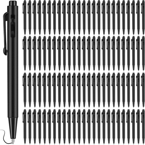 Eaasty 100 Pcs 4'' Mini Pen Bulk 0.7 mm Small Retractable Ballpoint Tiny Black Ink Pen Gel Pens with Clip Smooth Writing Pens for Pocket School Jo...