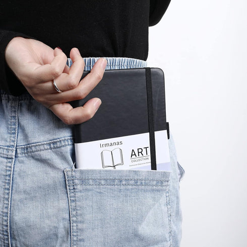 Pocket Notebook, Small Notebook 4.25"x 5.75", Mini Ruled Lined Journal, Smooth College Leather Hard Cover Notebook, Business Gift Office Supplies ...