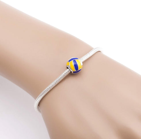 Love Ball Sports Charms 925 Sterling Silver Baseball Volleyball Beads Fits European Bracelet...