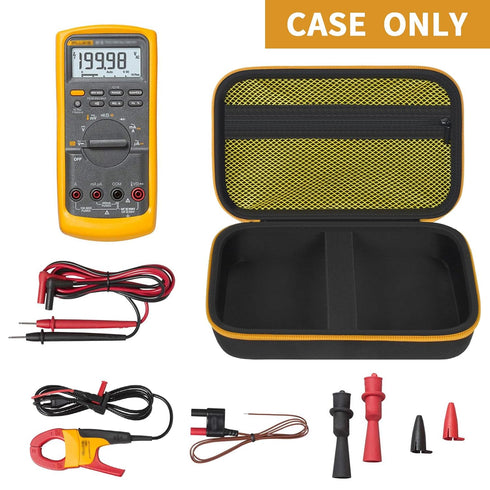 Comecase Hard Carrying Case for Fluke 87-V/ 87V Max/ 88V Digital Multimeter, Protective Travel Storage Bag - Black + Yellow Pocket...