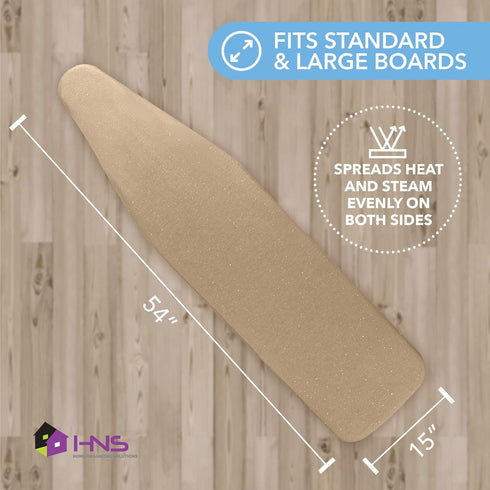 HOLDN’ STORAGE Ironing Board Cover and Pad - Iron Board Cover with Padding 15" x 54" - Iron Board Cover Large Fits All Standard Sizes - Heat Refle...