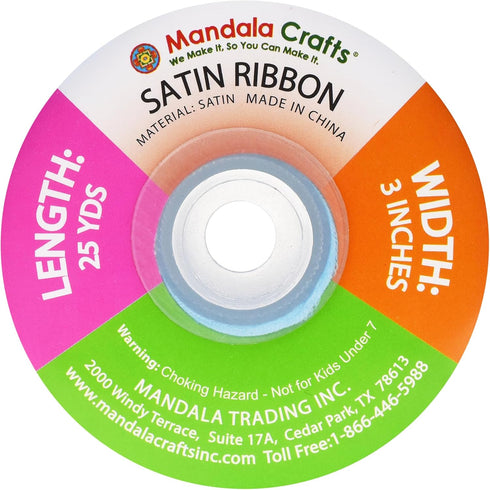 Mandala Crafts Maroon Satin Ribbon for Crafts - 25 Yards 3 Inch Wide Fabric Ribbons for Gift Wrapping, Flower Bouquets, Hair Bows, and Wedding Par...