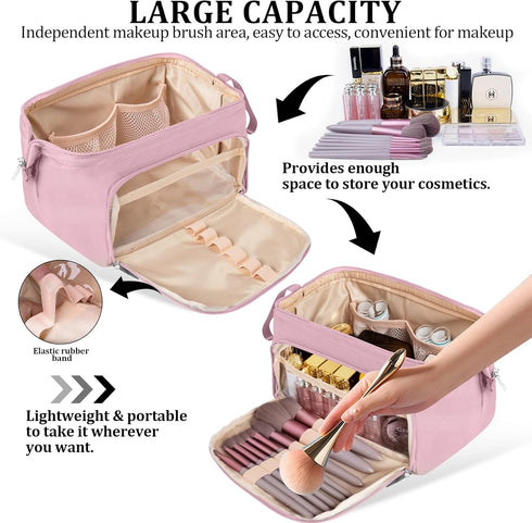Small Makeup Organizer Bag Nylon Makeup Bags - Portable Waterproof Travel Makeup Bag,Wide-open Cosmetics Organizer Case,Makeup Brush Travel Pouch ...