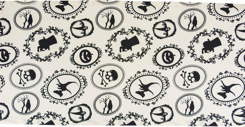 DII Halloween Party Tabletop Decor, Reusable & Machine Washable Cotton Fabric, Table Runner, 14x72, Spooky Portraits...