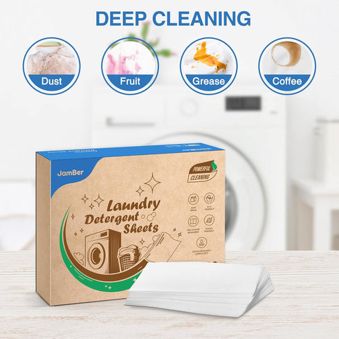 Laundry Detergent Sheets, 60 Sheets 120 Loads Washer Soap Strips, Plant Based Liquidless Formula, Zero Waste for Home Dorm Travel Camping & Hand W...